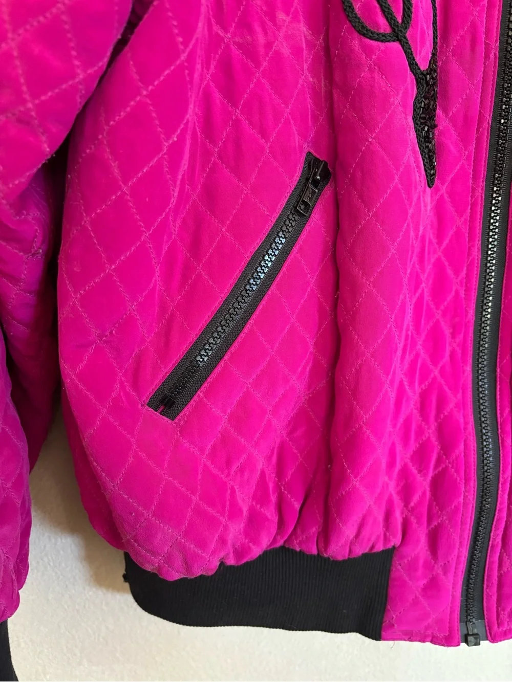 Kansai Yamamoto silk quilted beaded bomber jacket